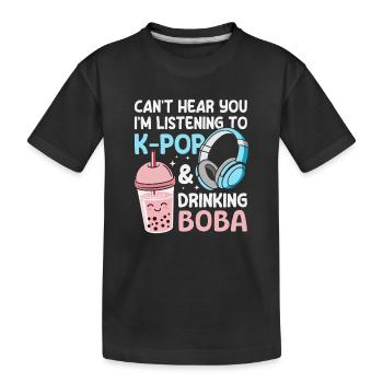 K-Pop Korea-Popmusik Bubble Tea Boba - Kinder Premium Bio T-Shirt - Schwarz - Vorne
