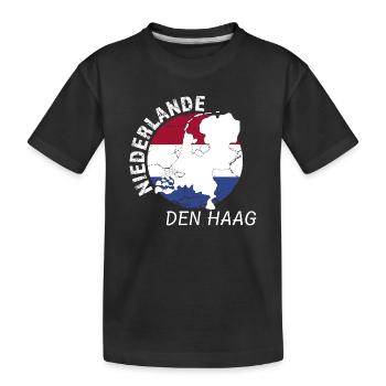 Den Haag - Kinder Premium Bio T-Shirt - Schwarz - Vorne