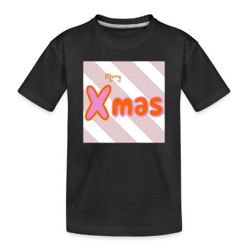 Merry Xmas Groovy Typo - Kids' Premium Organic T-Shirt - black - Front