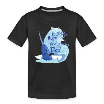 Buddy Der Weihnachtself – Mr Narwahl Mit Spruch - Kinder Premium Bio T-Shirt - Schwarz - Vorne