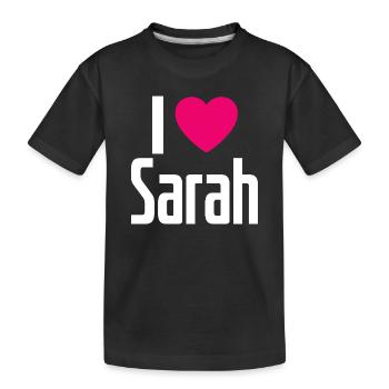 J’aime Sarah Pink Heart J’aime Sarah - T-shirt bio Premium Enfant - noir - Devant