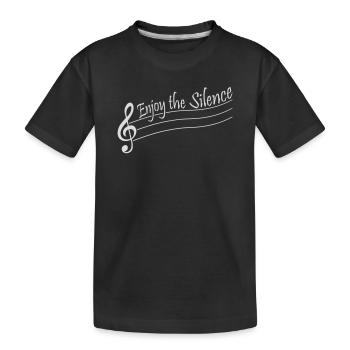 Enjoy The Silence Saying Calm Silence Introvert - Kids' Premium Organic T-Shirt - black - Front