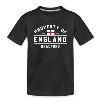 Texte du drapeau de l’Angleterre Bradford - T-shirt bio Premium Enfant - noir - Devant