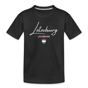 Ich liebe Luxemburg, geboren in Luxemburg - Kinder Premium Bio T-Shirt - Schwarz - Vorne