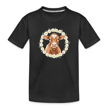 Vache brune - T-shirt bio Premium Enfant - noir - Devant