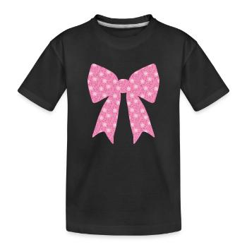 Rosa Schleife - Kinder Premium Bio T-Shirt - Schwarz - Vorne