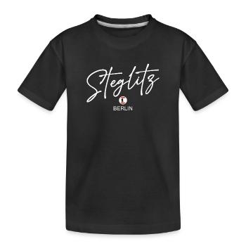 Steglitz - Berlin Flag - Berlin Bear - Kids' Premium Organic T-Shirt - black - Front