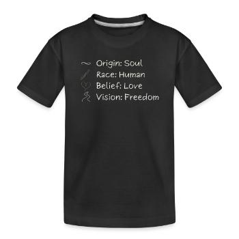 One Vision. One Freedom. One Humanity. - Kids' Premium Organic T-Shirt - black - Front