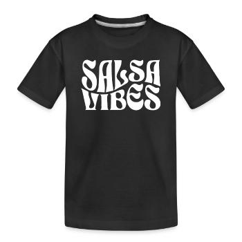 Salsa Vibes Retro Typografie - Kinder Premium Bio T-Shirt - Schwarz - Vorne