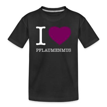 I love plum jam - Kids' Premium Organic T-Shirt - black - Front
