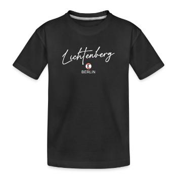 Lichtenberg - Berlin Flag - Berlin Bear - Kids' Premium Organic T-Shirt - black - Front