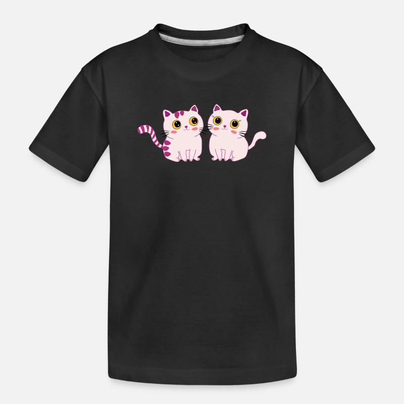 cats cute - Kinder Premium Bio T-Shirt - Schwarz