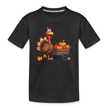 Thanksgiving Funny Thanksgiving Turkey - Kids' Premium Organic T-Shirt - black - Front