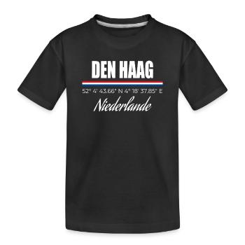 Den Haag - Kinder Premium Bio T-Shirt - Schwarz - Vorne