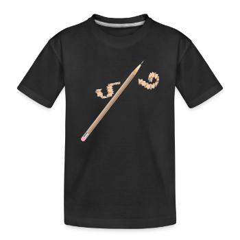 Pencil with Eraser – Creative Drawing Motif - Kids' Premium Organic T-Shirt - black - Front