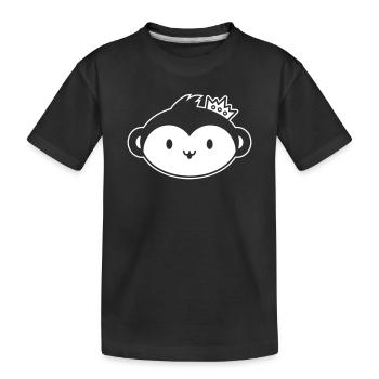 Couronne de singe - Tête de singe mignonne avec couronne - T-shirt bio Premium Enfant - noir - Devant