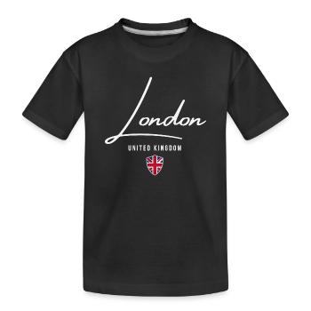London UK, I love London - Kids' Premium Organic T-Shirt - black - Front