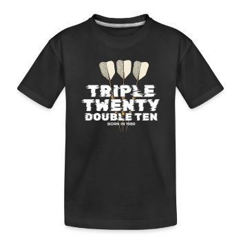 Vintage 1980's Darts Checkout - Kids' Premium Organic T-Shirt - black - Front