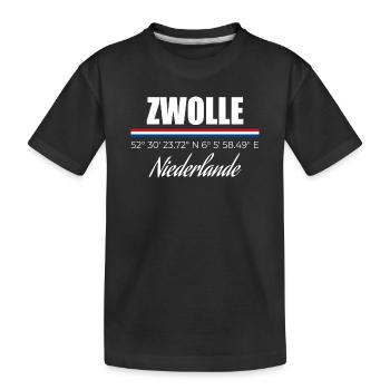 Zwolle - Kinder Premium Bio T-Shirt - Schwarz - Vorne
