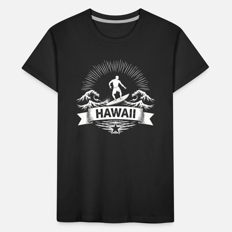 Hawaii Surfer Surfer on Pacific Wave Kids' Premium Organic T-Shirt