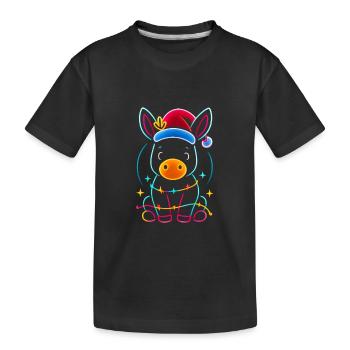 Donkey Elf Noël Drôle Cadeau - T-shirt bio Premium Enfant - noir - Devant