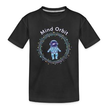 Astronaut im Gedanken-Orbit - Kinder Premium Bio T-Shirt - Schwarz - Vorne