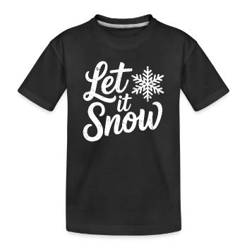 Flocon de neige de Noël Let It Snow - T-shirt bio Premium Enfant - noir - Devant
