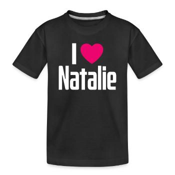 J’aime Natalie Coeur rose J’aime Natalie - T-shirt bio Premium Enfant - noir - Devant