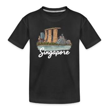Singapour - T-shirt bio Premium Enfant - noir - Devant