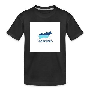 Lake Constance Landscape Logo Lakeshore - Kids' Premium Organic T-Shirt - black - Front