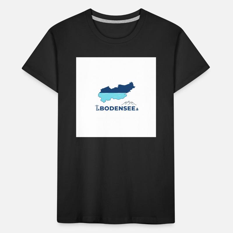 Bodensee Landschaftslogo Seeufer Kinder Premium Bio T-Shirt