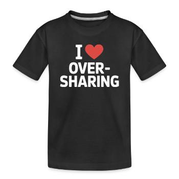 J’adore trop partager d’infos sur les réseaux sociaux TMI - T-shirt bio Premium Enfant - noir - Devant