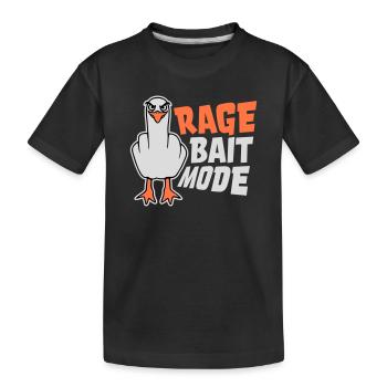 Rage Bait Mode Möwe Vogel Böse Lustig Provokation - Kinder Premium Bio T-Shirt - Schwarz - Vorne