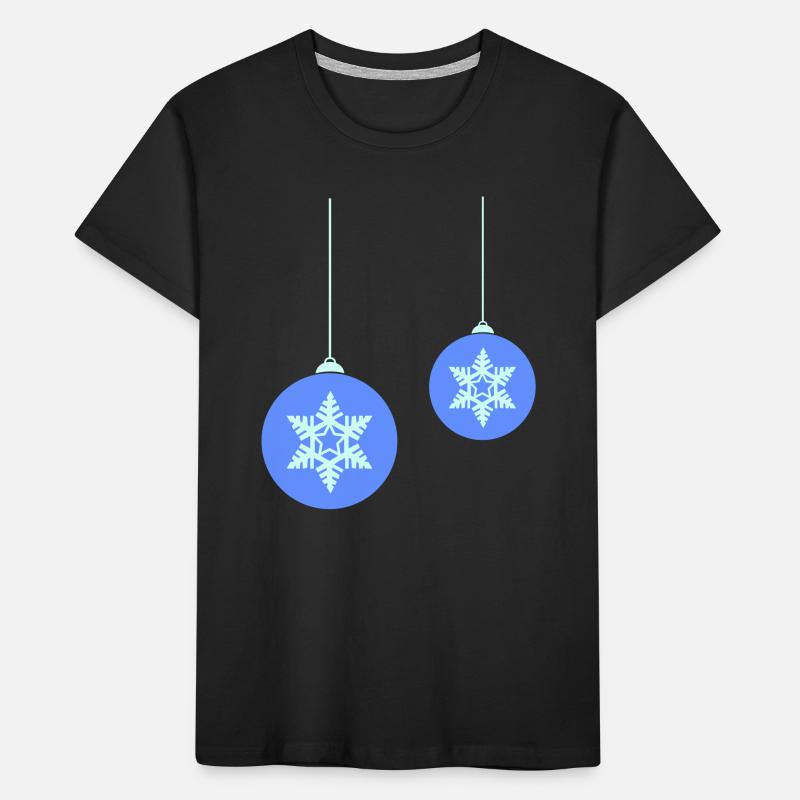 Weihnachtskugel Schneeflocken Blau Ornament Kinder Premium Bio T-Shirt