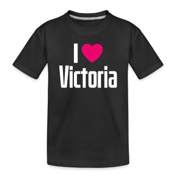 J’aime Victoria Coeur rose J’aime Victoria - T-shirt bio Premium Enfant - noir - Devant