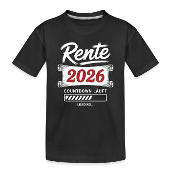 Rente 2026 Countdown Läuft - Kinder Premium Bio T-Shirt - Schwarz - Vorne
