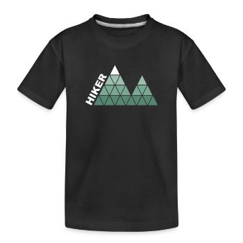 "Hiker" - Geometric Mountain Design - Kids' Premium Organic T-Shirt - black - Front