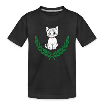 Weiß im Lorbeerkranz - Kinder Premium Bio T-Shirt - Schwarz - Vorne