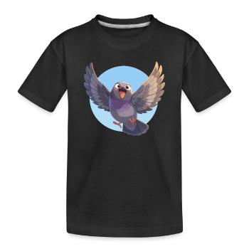 Tauben Taube - Kinder Premium Bio T-Shirt - Schwarz - Vorne