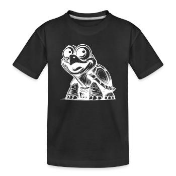 Baby Schildkröten mit großen Augen - Kinder Premium Bio T-Shirt - Schwarz - Vorne