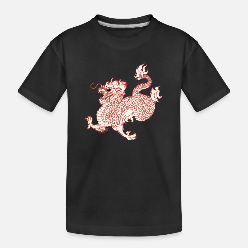 Drache - Kinder Premium Bio T-Shirt - Schwarz