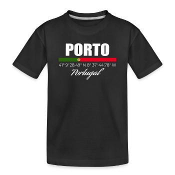 Porto - Kinder Premium Bio T-Shirt - Schwarz - Vorne