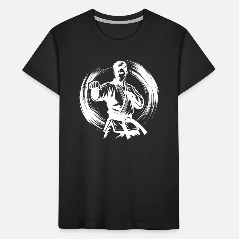 Silhouette de Karaté Parfaite en Combat Dynamique T-shirt bio Premium Enfant