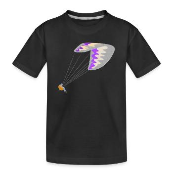 Gleitschirm - Kinder Premium Bio T-Shirt - Schwarz - Vorne