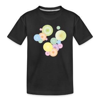 Rosettes pastel – structure en éventail décoratif - T-shirt bio Premium Enfant - noir - Devant