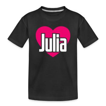 J’aime Julia Coeur rose J’aime Julia - T-shirt bio Premium Enfant - noir - Devant