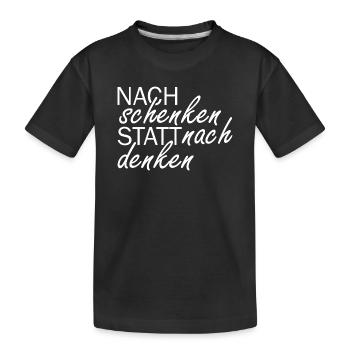 Se remplir au lieu de réfléchir - T-shirt bio Premium Enfant - noir - Devant