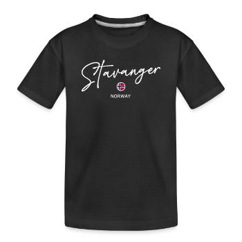 Stavanger - Pavillon norvégien - Norge - Norvège - Lettonie - T-shirt bio Premium Enfant - noir - Devant