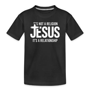 Jesus-Beziehungs-Tee - Kinder Premium Bio T-Shirt - Schwarz - Vorne
