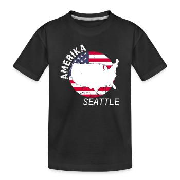 Seattle - Kids' Premium Organic T-Shirt - black - Front